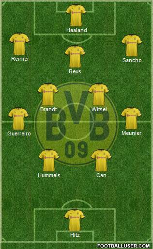 Borussia Dortmund Formation 2020