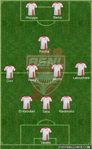 A.S. Nancy Lorraine 3-5-2 football formation