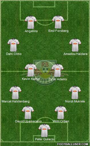 RasenBallsport Leipzig 4-2-2-2 football formation