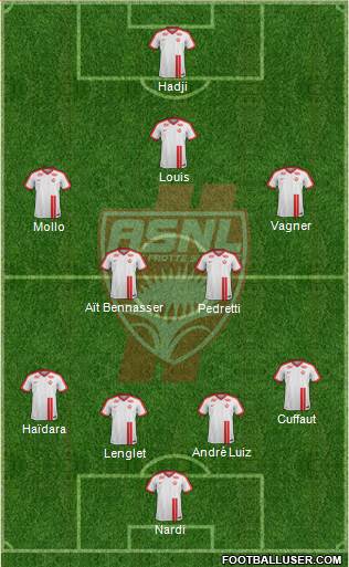 A.S. Nancy Lorraine 4-5-1 football formation