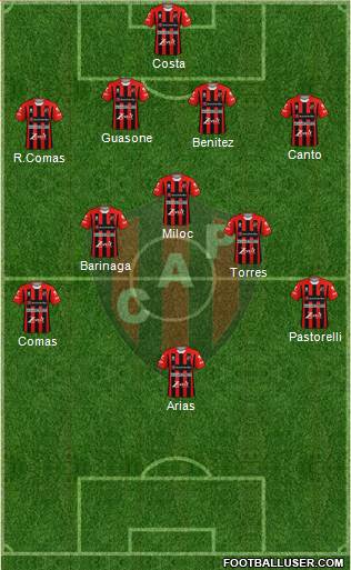 Patronato de Paraná 4-5-1 football formation