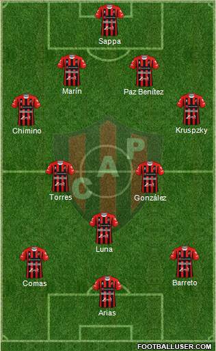 Patronato de Paraná 4-2-1-3 football formation