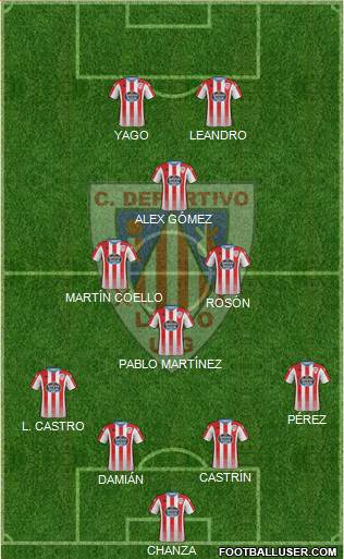 C.D. Lugo 4-4-2 football formation