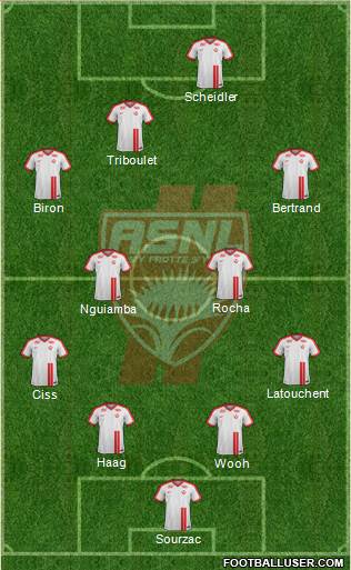 A.S. Nancy Lorraine 4-4-2 football formation