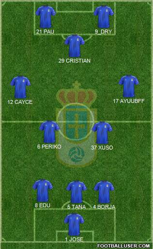 Real Oviedo S.A.D. football formation