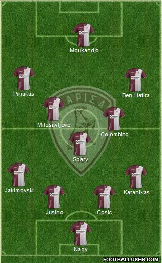 AE Larisa 1964 4-1-4-1 football formation
