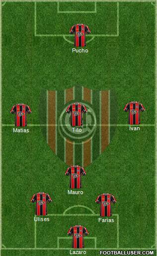 Chacarita Juniors 4-4-2 football formation