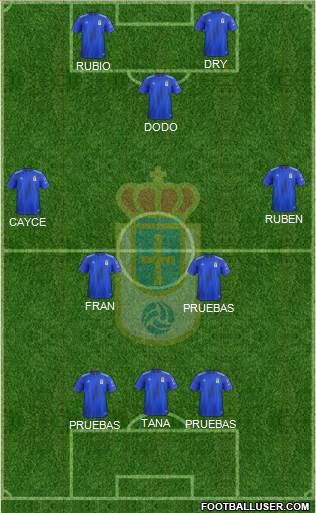 Real Oviedo S.A.D. 3-5-2 football formation