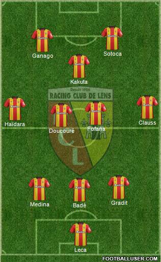 Racing Club de Lens 3-4-1-2 football formation