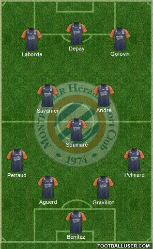 Montpellier Hérault Sport Club 4-1-2-3 football formation