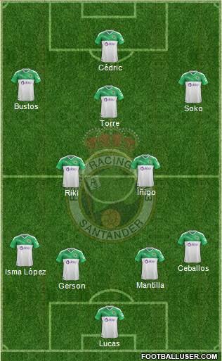 R. Racing Club S.A.D. 4-1-3-2 football formation