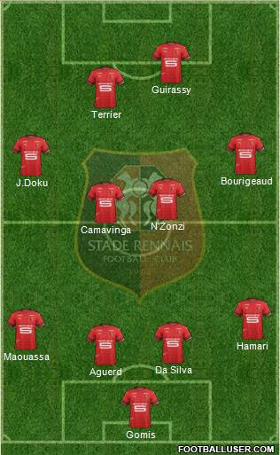 Stade Rennais Football Club 4-4-1-1 football formation