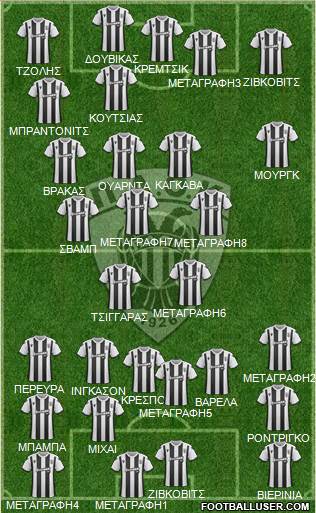 AS PAOK Salonika football formation