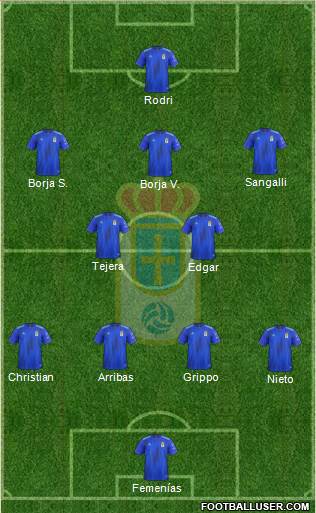 Real Oviedo S.A.D. 4-2-3-1 football formation