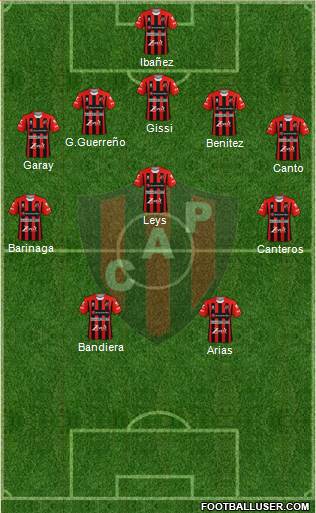 Patronato de Paraná 5-3-2 football formation