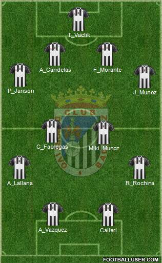 C.D. Badajoz S.A.D. 4-4-2 football formation