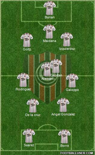 Chacarita Juniors 4-2-4 football formation