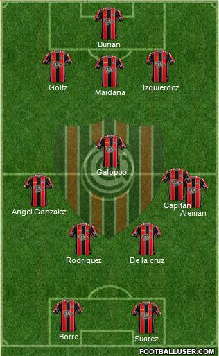 Chacarita Juniors 4-2-4 football formation