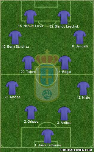 Real Oviedo S.A.D. 4-4-2 football formation