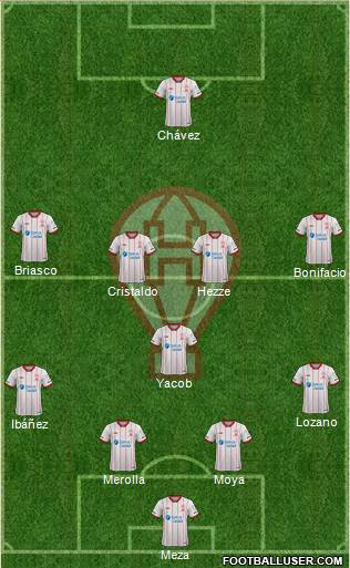 Huracán 4-1-4-1 football formation