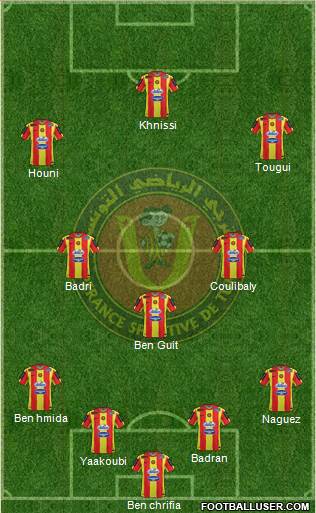 Espérance Sportive de Tunis 4-3-3 football formation