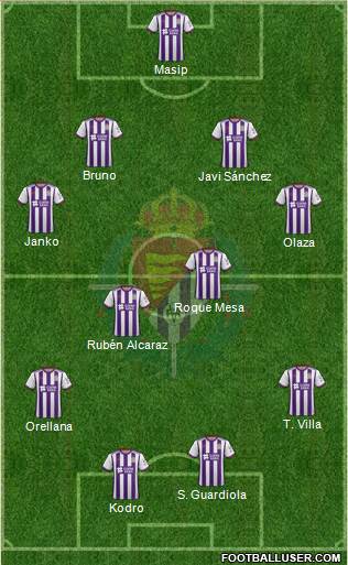 R. Valladolid C.F., S.A.D. 3-5-2 football formation