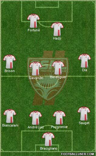 A.S. Nancy Lorraine 4-4-2 football formation