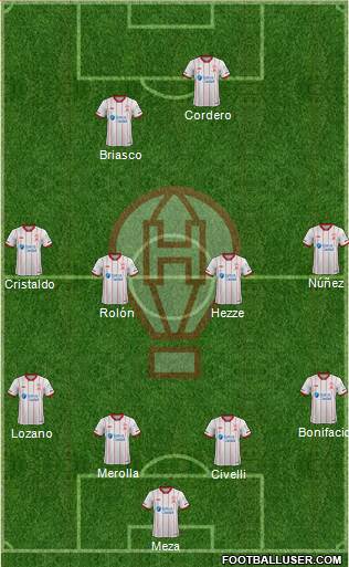 Huracán 4-4-1-1 football formation