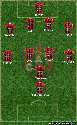 Patronato de Paraná 4-4-1-1 football formation