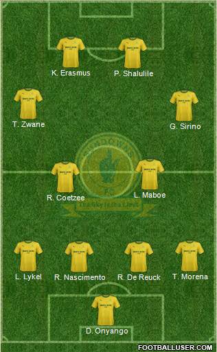 Mamelodi Sundowns 4-2-2-2 football formation