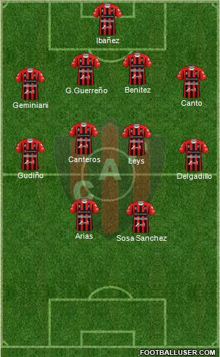 Patronato de Paraná 4-4-2 football formation