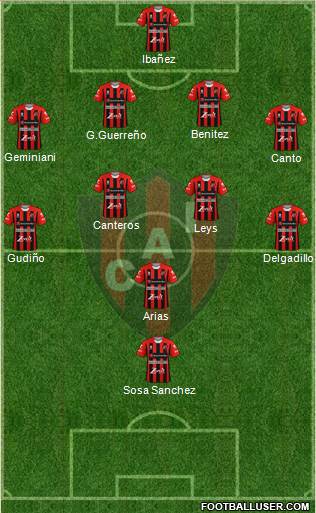 Patronato de Paraná 4-4-1-1 football formation