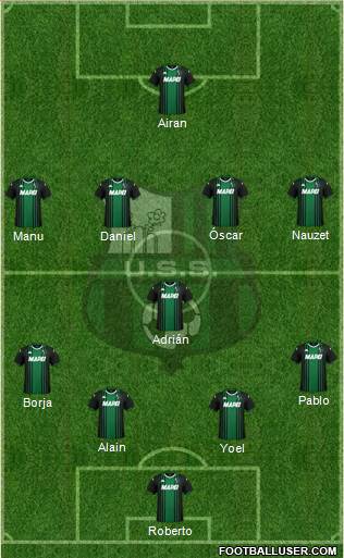 Sassuolo 4-1-4-1 football formation