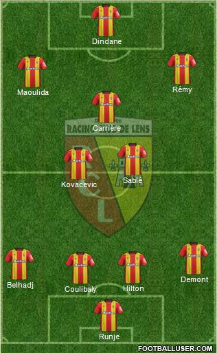 Racing Club de Lens 4-2-1-3 football formation