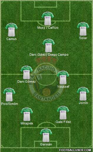 R. Racing Club S.A.D. 4-5-1 football formation