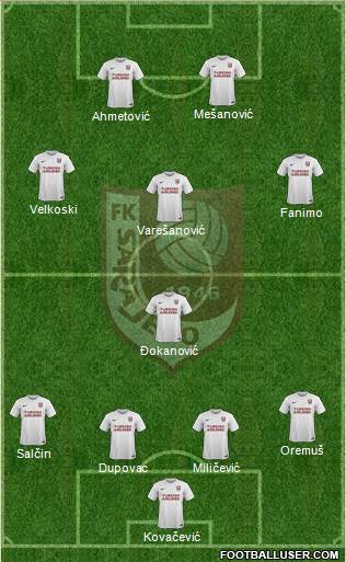 FK Sarajevo 4-1-3-2 football formation