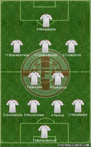 Georgia 4-2-3-1 football formation