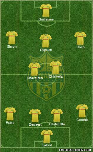 FC Nantes 4-2-3-1 football formation