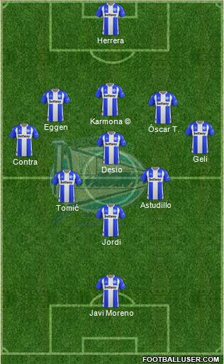 D. Alavés S.A.D. 5-4-1 football formation