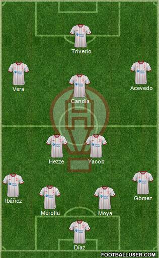 Huracán 4-2-3-1 football formation