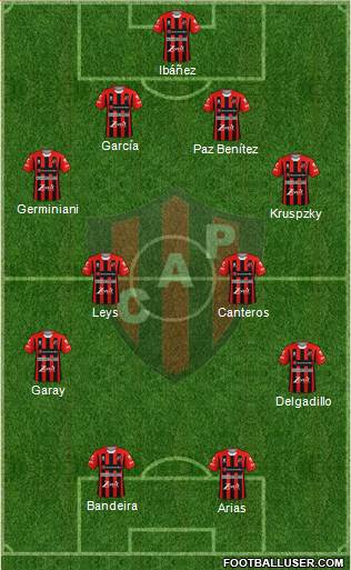 Patronato de Paraná 4-4-2 football formation