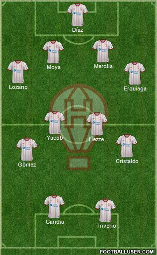 Huracán 4-4-2 football formation