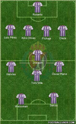 R. Valladolid C.F., S.A.D. 4-4-2 football formation