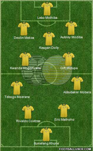 South Africa 3-5-1-1 football formation