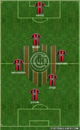 Chacarita Juniors 4-3-2-1 football formation