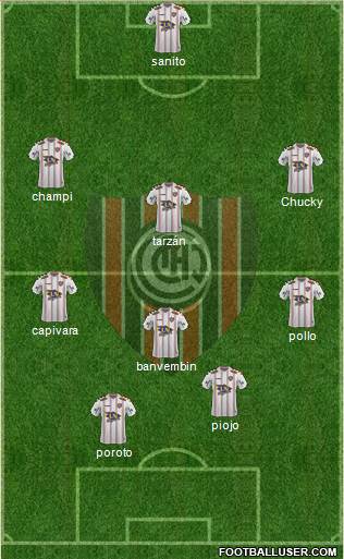 Chacarita Juniors 4-3-2-1 football formation