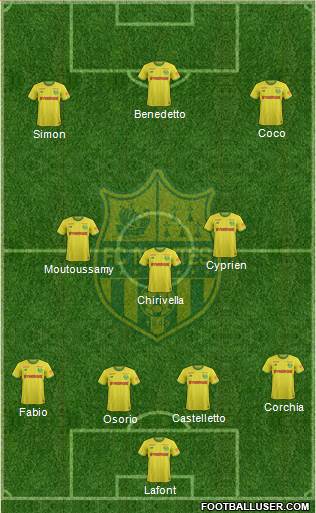 FC Nantes 4-3-3 football formation