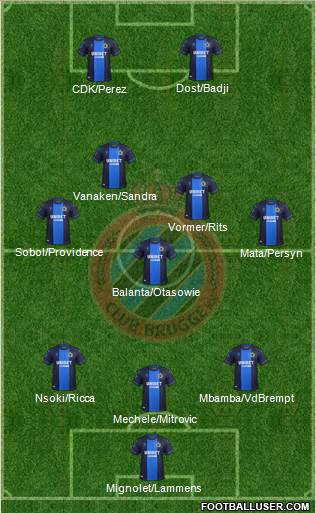 Club Brugge KV football formation