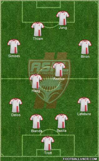 A.S. Nancy Lorraine 4-4-2 football formation