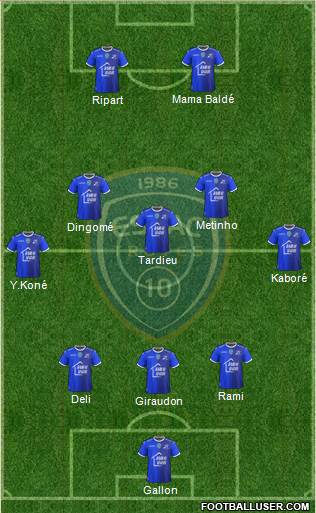 Esperance Sportive Troyes Aube Champagne football formation